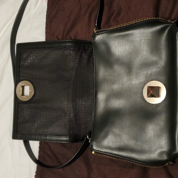 Kate Spade Medium Satchel Bag Black leather top handle flap shoulder - Picture 4 of 14